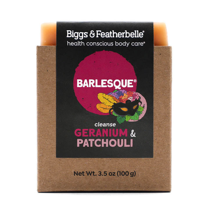 Front of  BARLESQUE® soap by Biggs &amp; Featherbelle® 