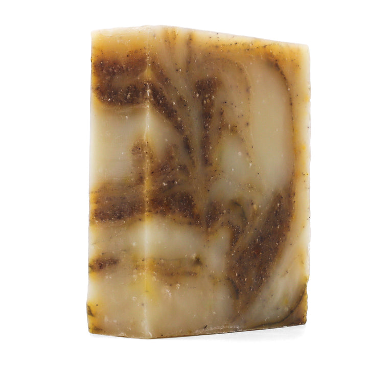 Unpackaged of Biggs &amp; Featherbelle® Chai Bar soap on a white background