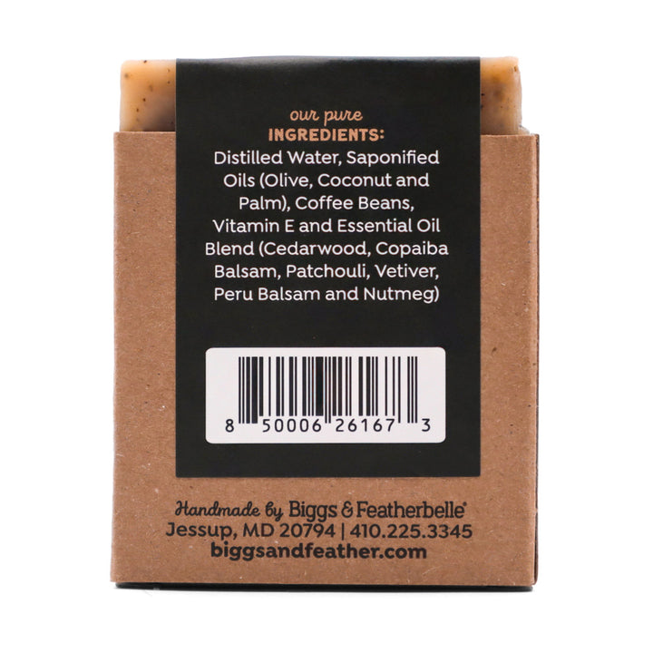 Back of Coffee Bar® soap by Biggs &amp; Featherbelle®