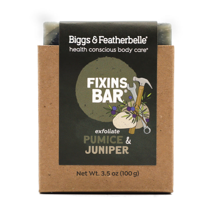 Front of FIXINS BAR® soap by Biggs &amp; Featherbelle®