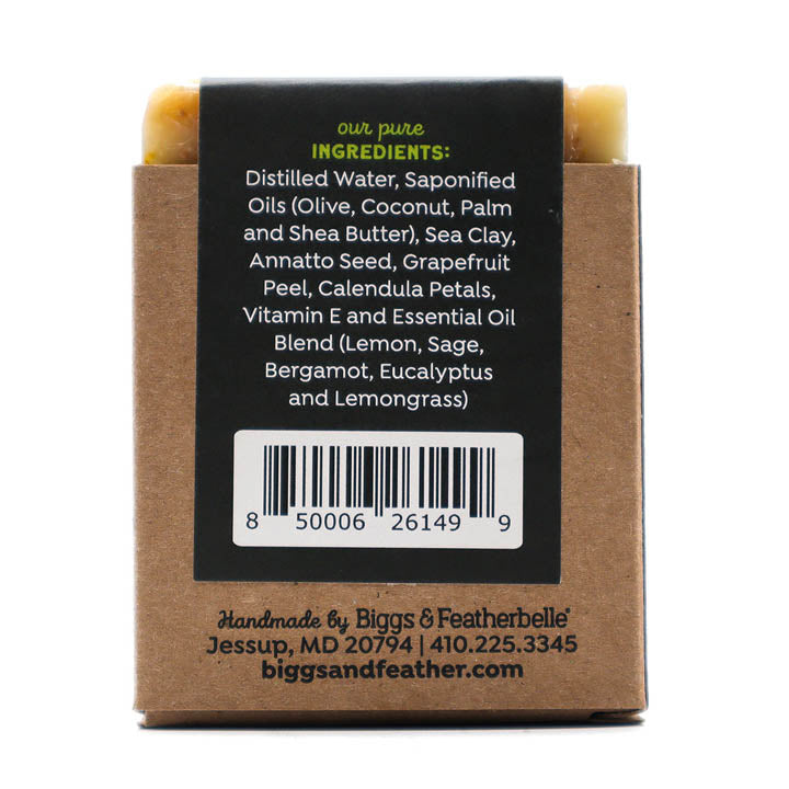 Back of GARDEN BAR® soap by Biggs &amp; Featherbelle® 