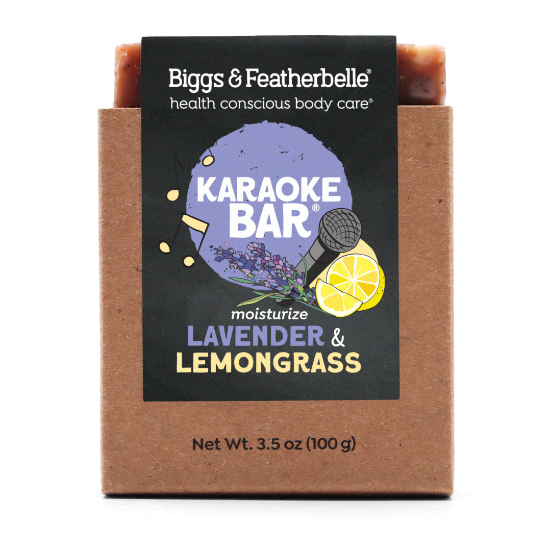 Front of KARAOKE BAR® soap by Biggs & Featherbelle® 