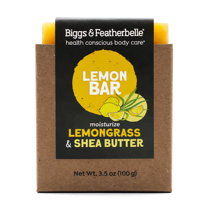 Front of LEMON BAR soap by Biggs &amp; Featherbelle® 