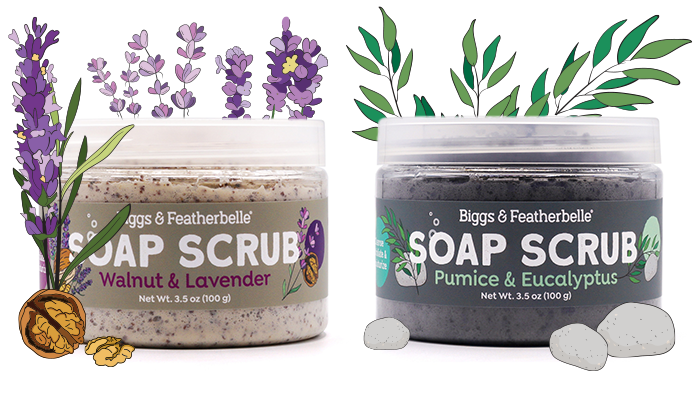 Two jars of our original recipe Biggs & Featherbelle Soap Scrubs.